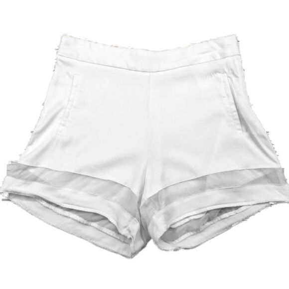 Zara High Waisted Mesh Cutout Shorts - Picture 2 of 8